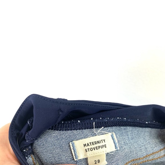 Madewell Maternity Over-the-Belly Stovepipe Straight Jeans in Chancery Wash-28 - Picture 6 of 7